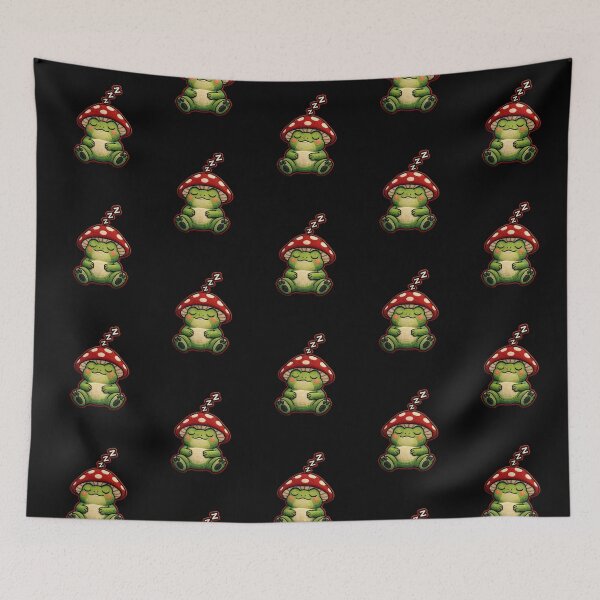 Item preview, Cute Sleeping Frog with Mushroom Cap – Peaceful Cozy Aesthetic Design designed and sold by ColorSplash123.