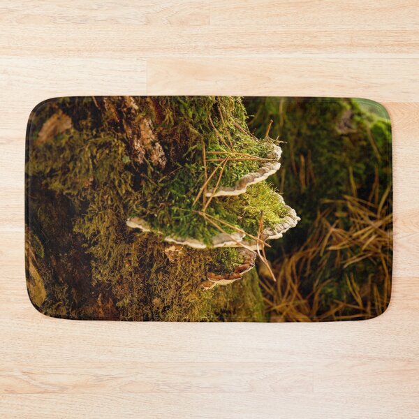 Item preview, Bracket fungi growing on mossy log designed and sold by Stephen Jarman.