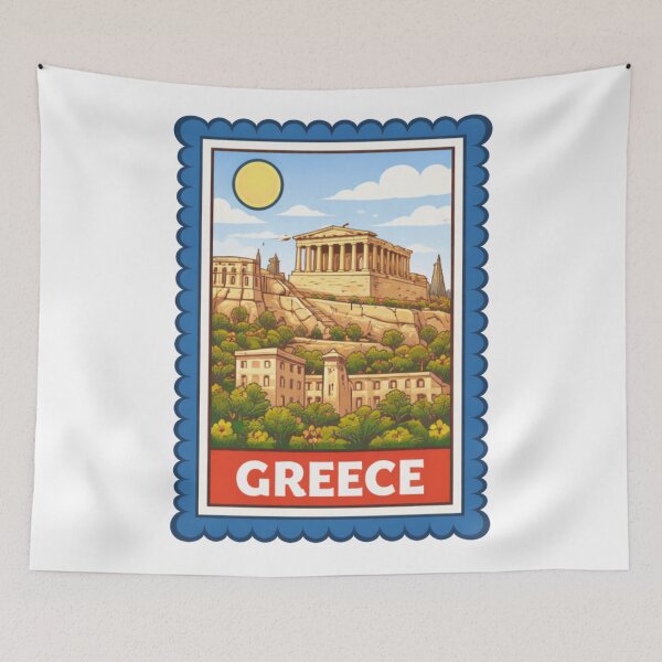 Item preview, Greece Acropolis Parthenon Travel Stamp Sticker Magnet designed and sold by CLOUTKULT.