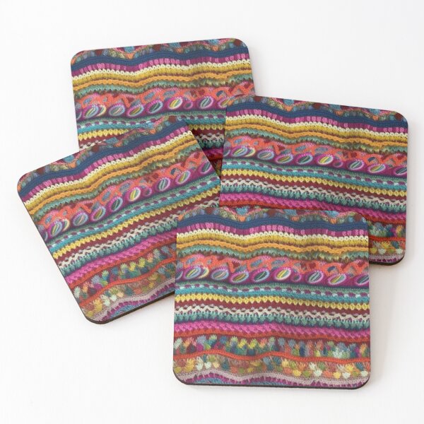 Item preview, Boho Rainbow Crochet Texture Stripe Pattern designed and sold by pinkal.