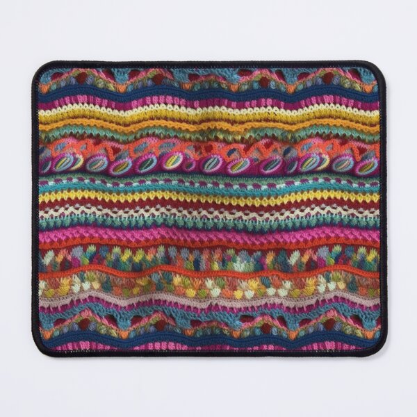Item preview, Boho Rainbow Crochet Texture Stripe Pattern designed and sold by pinkal.