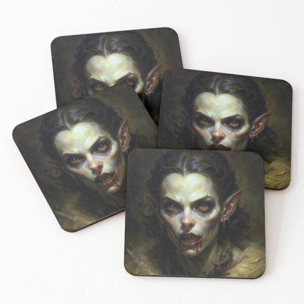 Item preview, Gothic Vampire Portrait with Pointed Ears and Fangs designed and sold by DarkHolyQueen.