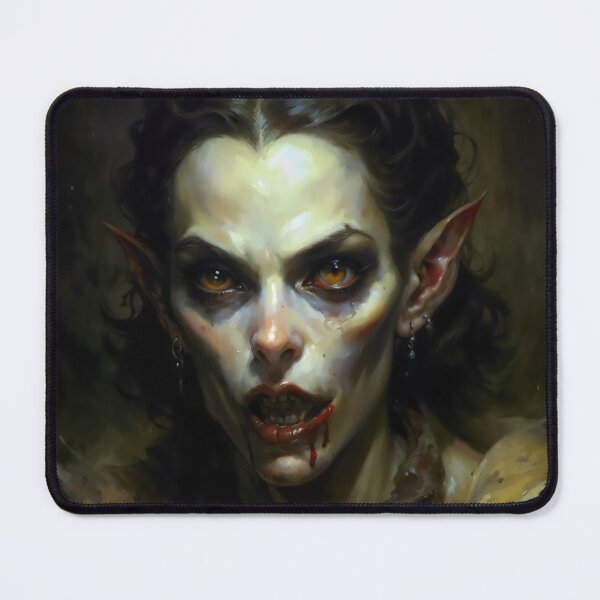 Item preview, Gothic Vampire Portrait with Pointed Ears and Fangs designed and sold by DarkHolyQueen.