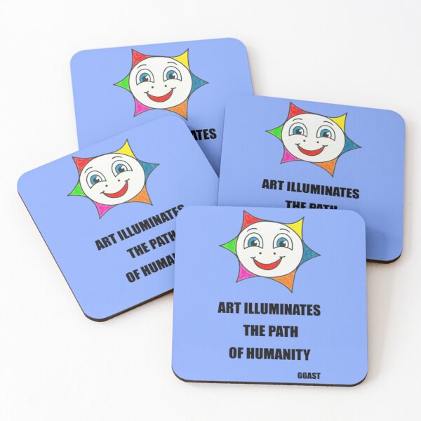Item preview, Art Illuminates The Path Of Humanity - Colorful Smiling Sun Quote designed and sold by GGAST.