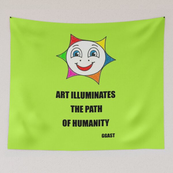 Item preview, Art Illuminates The Path Of Humanity - Colorful Smiling Sun Quote designed and sold by GGAST.