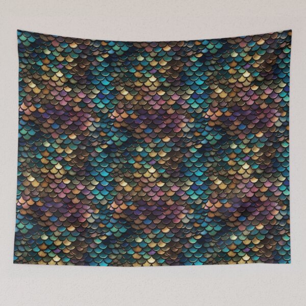 Item preview, Iridescent Mermaid Scales Metallic Armor Pattern designed and sold by pinkal.