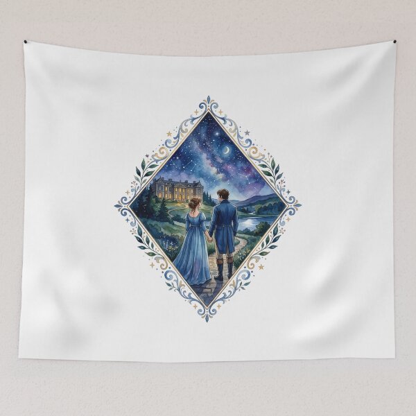 Item preview, Starry Watercolor Pemberley Pride and Prejudice Jane Austen designed and sold by Fenay Designs.