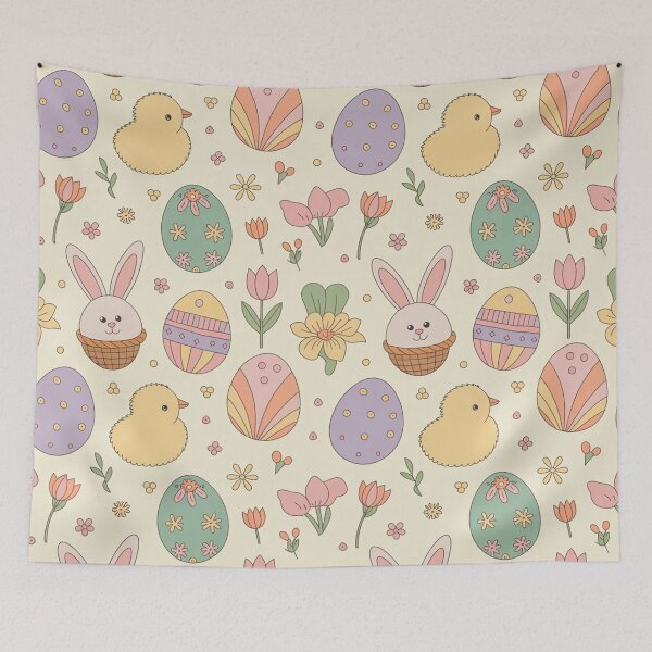 Item preview, Easter Seamless Pattern – Chicks, Bunnies & Decorated Eggs designed and sold by Midnight Veil Designs.