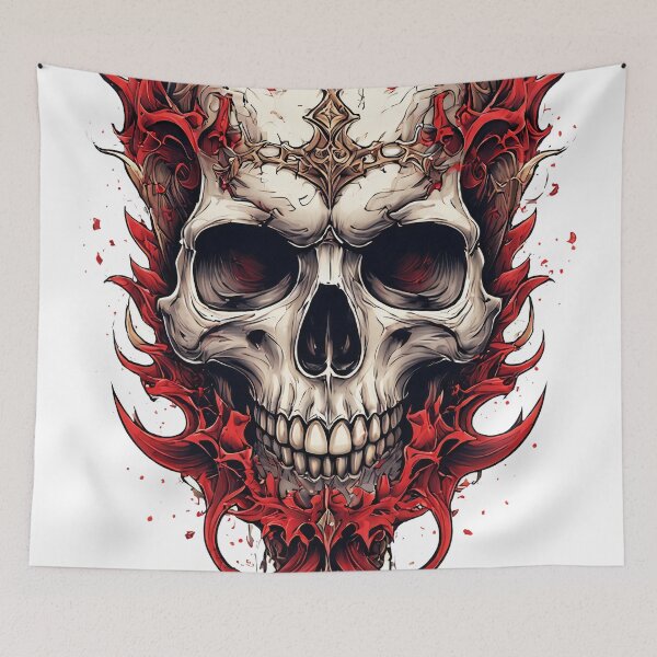 Item preview, fire skull designed and sold by aliraweb.
