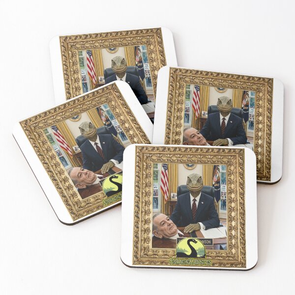 Item preview, President Johnson as a Lizard Man In Frame designed and sold by AdirondacKuriosities.