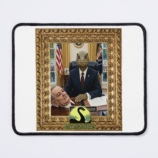 Item preview, President Johnson as a Lizard Man In Frame designed and sold by AdirondacKuriosities.