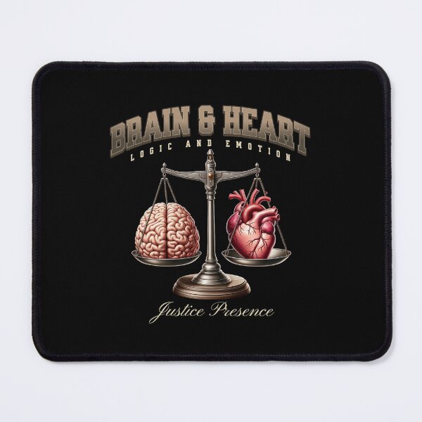 Item preview, brain heart logic and emotion justice presence designed and sold by stylboutique.