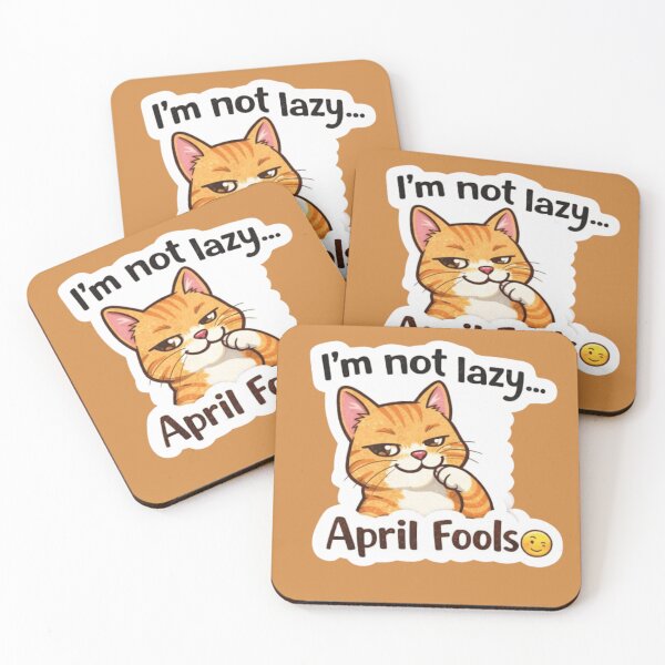 Item preview, Funny Cat April Fools Sticker | I'm Not Lazy April Fools Meme | Cute Cat Humor. designed and sold by Amr Darwish Graphic designer.