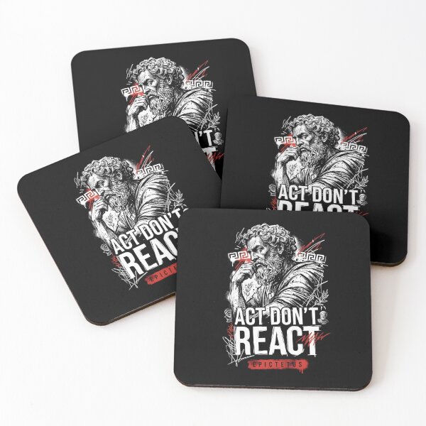 Item preview, ACT DON’T REACT – Epictetus Stoic Mindset designed and sold by CodeRonin®.