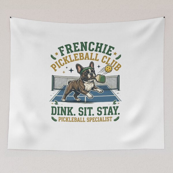Item preview, Frenchie Pickleball Club - Dink Sit Stay Dog Sports Graphic designed and sold by FarDesign.