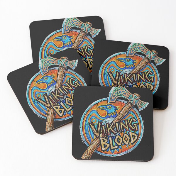 Item preview, Viking Blood Axe Shield Raven Colorful Norse  designed and sold by graphixpolash.
