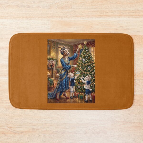 Item preview, La famille chèvre décore le sapin de Noël. Year of the Goat 2027. designed and sold by Natalia-Vlad.