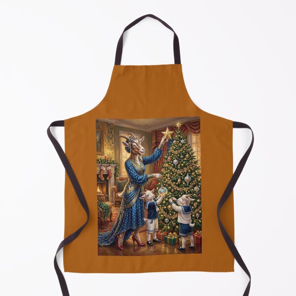 Item preview, La famille chèvre décore le sapin de Noël. Year of the Goat 2027. designed and sold by Natalia-Vlad.