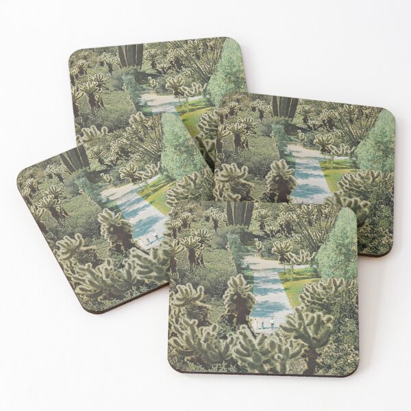 Item preview, cactus path walk paper collage designed and sold by seventies.collages.