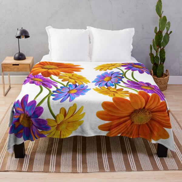 Item preview, green retro floral groovy daisies designed and sold by ArtivioShop.