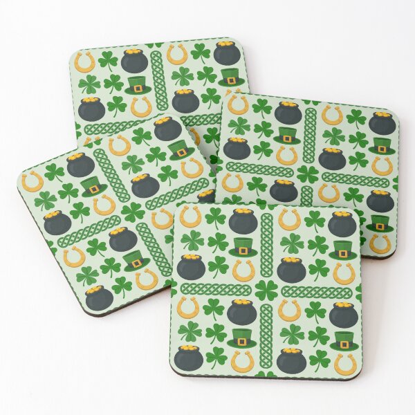 Item preview, St. Patrick's Day Seamless Pattern – Shamrocks, Leprechaun Hats & Gold designed and sold by Midnight Veil Designs.