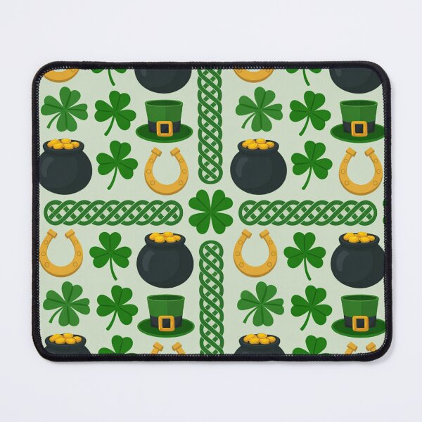 Item preview, St. Patrick's Day Seamless Pattern – Shamrocks, Leprechaun Hats & Gold designed and sold by Midnight Veil Designs.