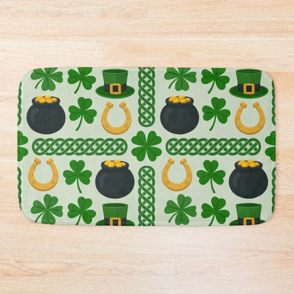 Item preview, St. Patrick's Day Seamless Pattern – Shamrocks, Leprechaun Hats & Gold designed and sold by Midnight Veil Designs.