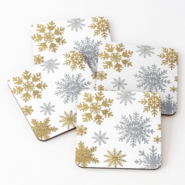 Item preview, Gold and Silver Snowflakes Pattern | Elegant Winter Holiday Design | Christmas Aesthetic | Festive Metallic Snowflake Artwork designed and sold by NoviaRobert.