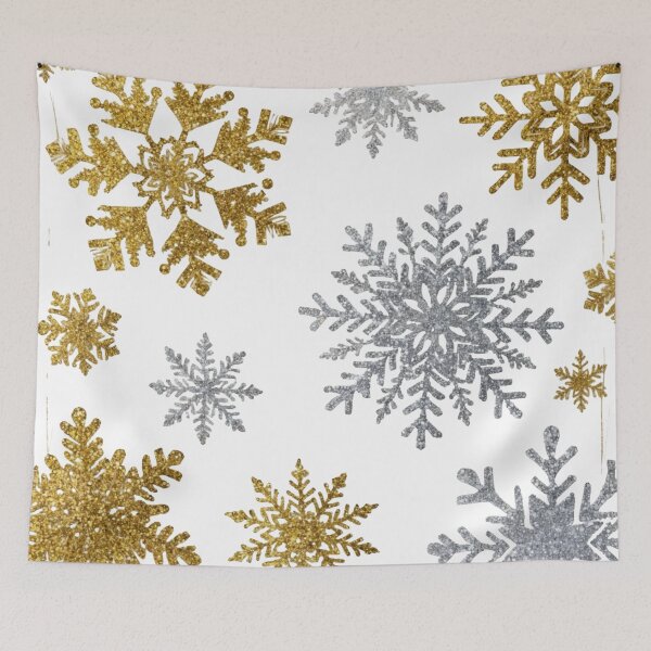 Item preview, Gold and Silver Snowflakes Pattern | Elegant Winter Holiday Design | Christmas Aesthetic | Festive Metallic Snowflake Artwork designed and sold by NoviaRobert.