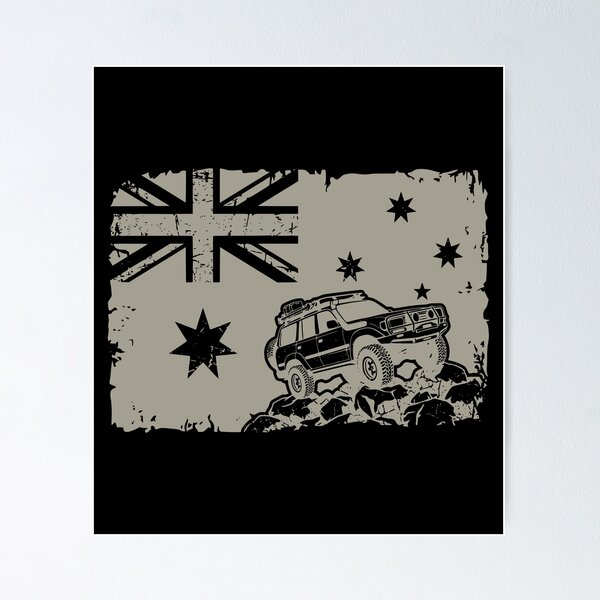 Item preview, Land Cruiser 80 Series Australian Flag Modified Off-Road 4x4 Heritage - Cream designed and sold by Off-Road-Zone.