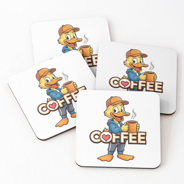 Item preview, Funny Duck Coffee Lover Cute Cartoon Duck Drinking Coffee designed and sold by MyStore2025.