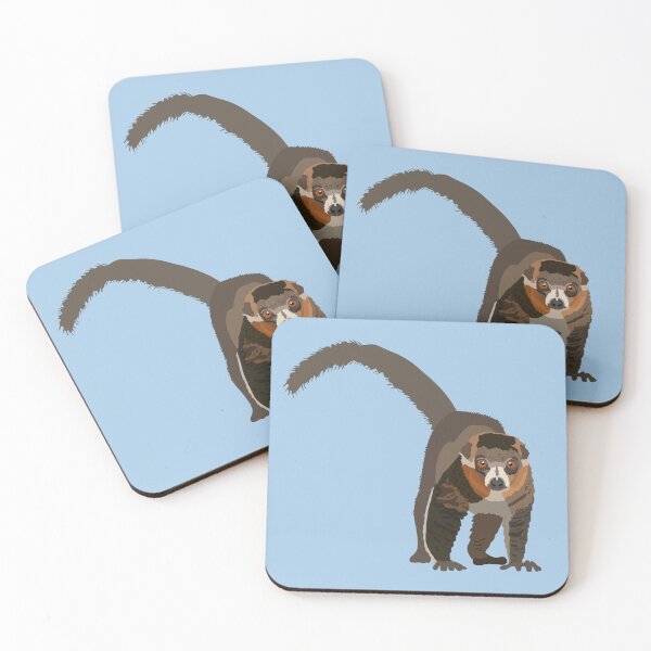 Artikelvorschau, M steht für Mongoose Lemur, Mongoose Lemur Illustration – Einzigartige Primatenkunst für Wildtier- und Naturliebhaber entworfen und verkauft von PrettylittlepastelUk.