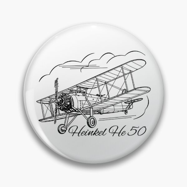 Item preview, Heinkel He 50 WW2 German WW2 Biplane Dive Bomber Flying Clouds designed and sold by MilitaryMart.