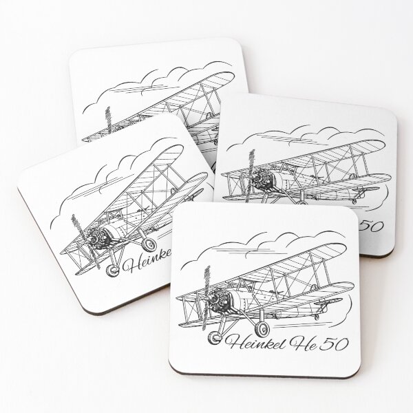 Item preview, Heinkel He 50 WW2 German WW2 Biplane Dive Bomber Flying Clouds designed and sold by MilitaryMart.