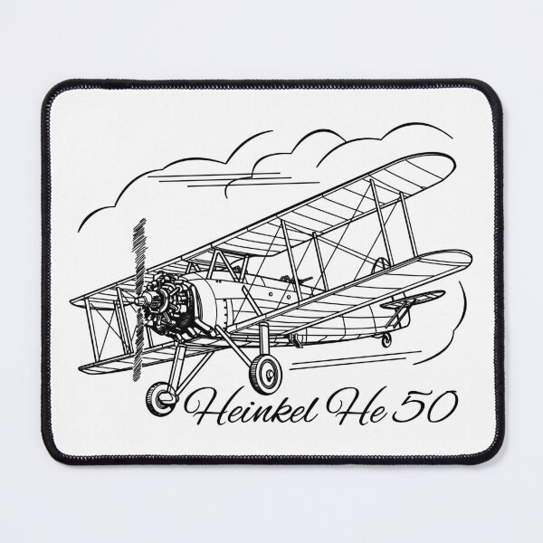 Item preview, Heinkel He 50 WW2 German WW2 Biplane Dive Bomber Flying Clouds designed and sold by MilitaryMart.