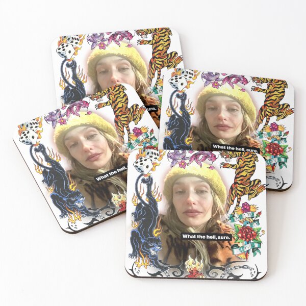 Item preview, "What the hell, sure." Jemima Kirke meme Ed Hardy aesthetic designed and sold by iwannitonashirt.