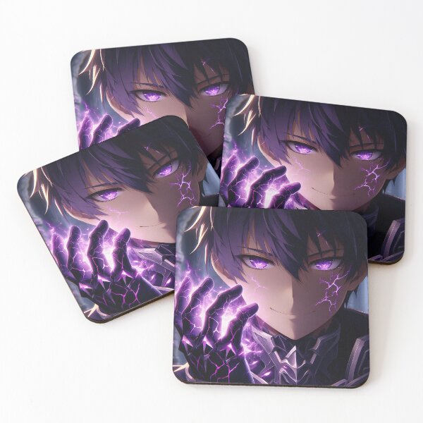 Item preview, Awakened Void Anti-Hero: Intense Purple Glowing Eyes and Mana-Infused Magic Gauntlet Anime Portrait designed and sold by MouradStudio.