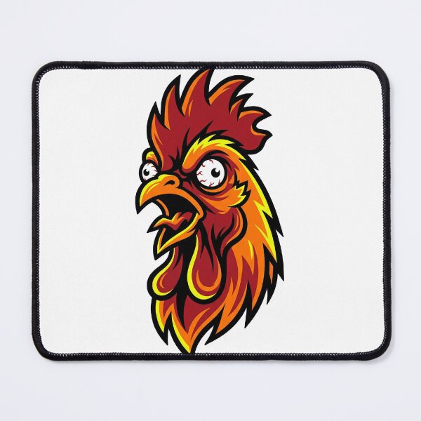 Item preview, Crazy angry rooster head comic illustration designed and sold by AdCoL.