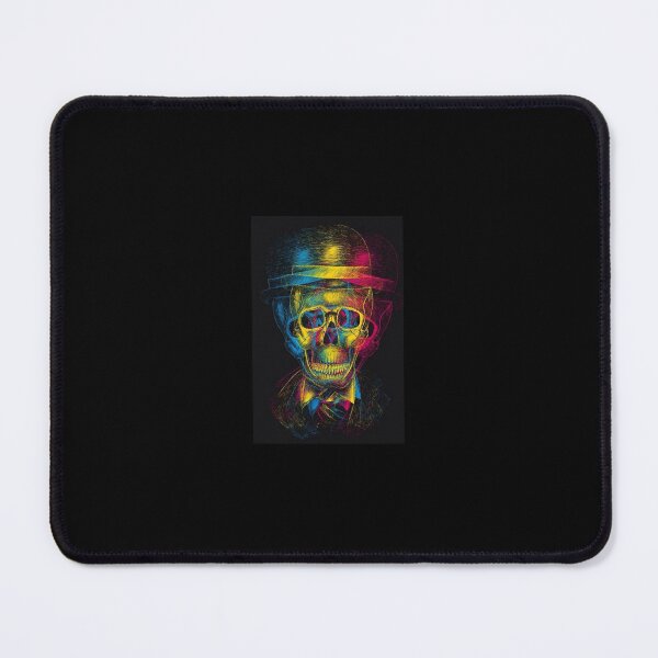 Item preview, Neon Glitch Skull - Gentleman with Bowler Hat Illustration designed and sold by UrbanCanvas 111.
