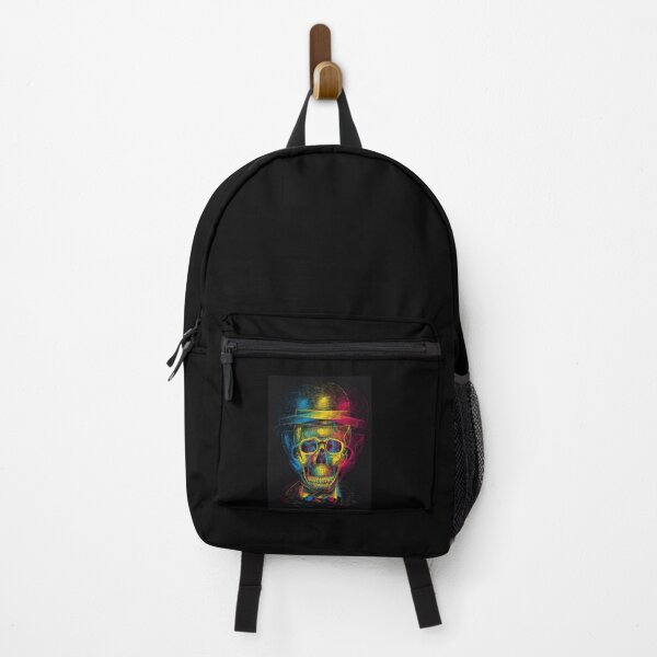 Item preview, Neon Glitch Skull - Gentleman with Bowler Hat Illustration designed and sold by UrbanCanvas 111.