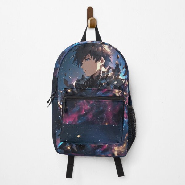Item preview, Shattered Celestial Monarch: Anime Boy with Breaking Crystalline Armor and Twin Miniature Galaxies in Deep Space Nebula designed and sold by MouradStudio.