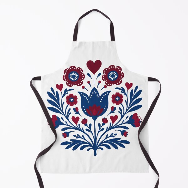 Item preview, Folk Art Floral Bouquet – Navy & Burgundy Tulip Design designed and sold by LaPolilladPapel.