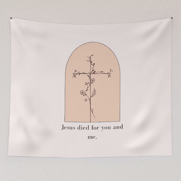 Item preview, Jesus Died for You and Me ~ Christian Quote designed and sold by ArtsieChristian.