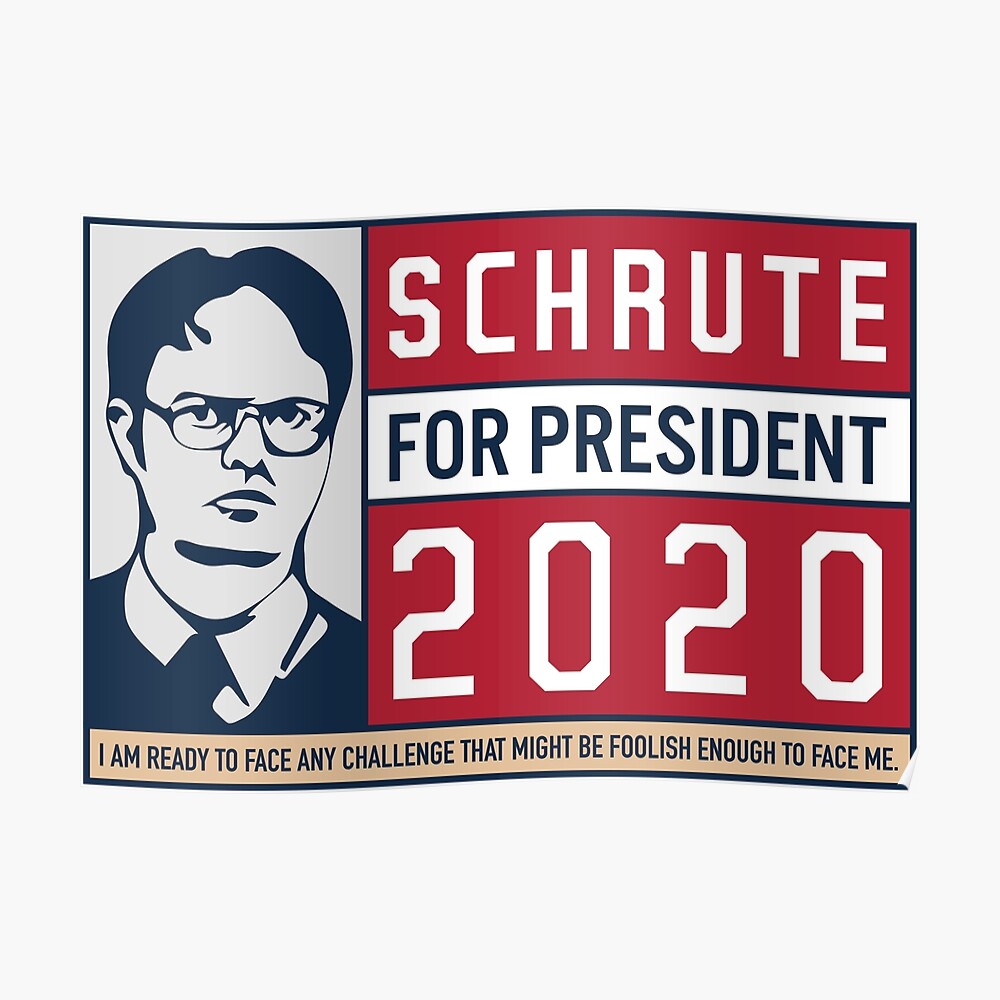 Schrute For President Campaign Logo The Office Sticker By Mongolife Redbubble