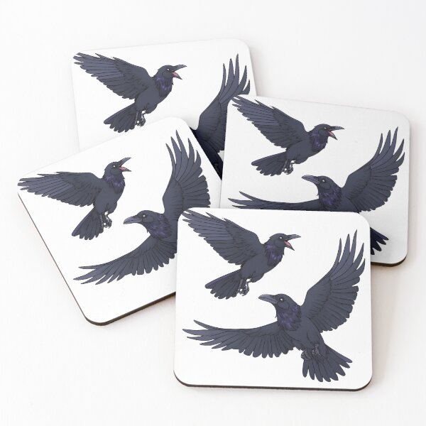 Item preview, Flying Ravens Duo – Dark Gothic Bird Illustration designed and sold by Karolina’s Cozy Creations.