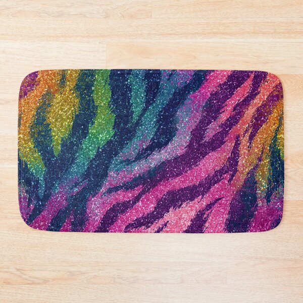 Artikelvorschau, Nahtloses Muster mit Regenbogen-Glitzer-Effekt und Zebra-Tierprint entworfen und verkauft von Nyx Creates.