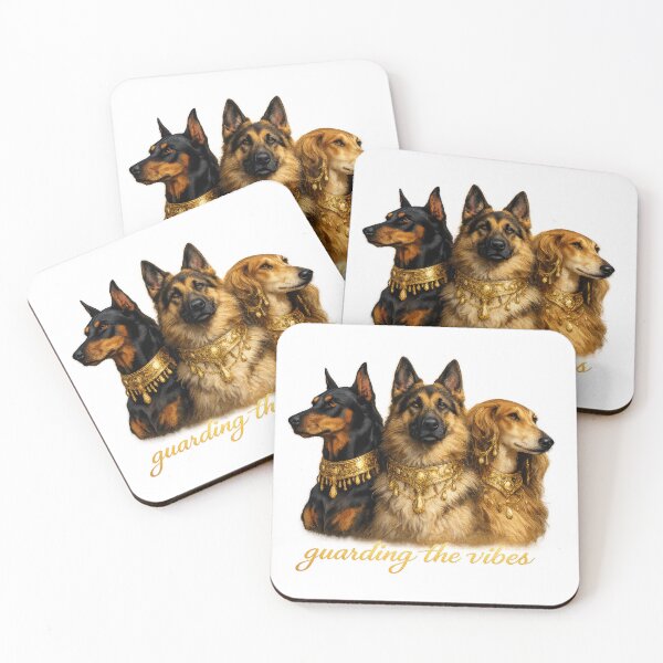 Item preview, Guarding the Vibes Dogs with Gold designed and sold by jgvisualarts.