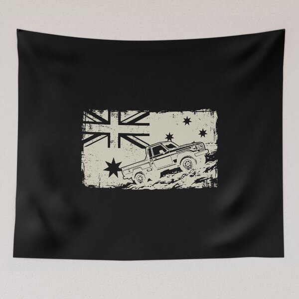 Item preview, Land Cruiser 70 Series Pickup FJ75 Australian Flag 4x4 Heritage - Cream designed and sold by Off-Road-Zone.