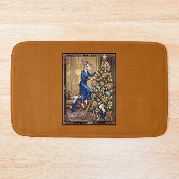 Item preview, La famille chèvre décore le sapin de Noël. Year of the Goat 2027. designed and sold by Natalia-Vlad.