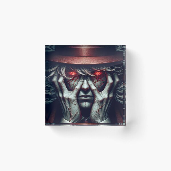 Item preview, Shattered Psyche: Dark Anime Terror with Cracked Porcelain Face, Glowing Red Eyes, and Spreading Veins of Madness designed and sold by MouradStudio.